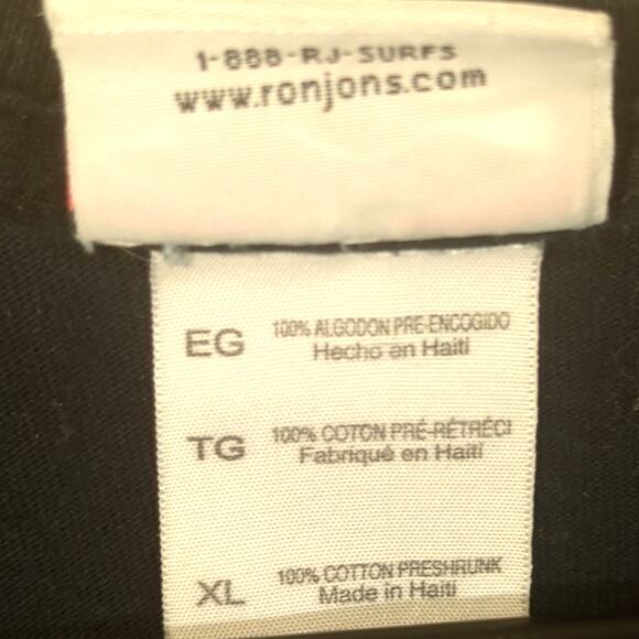 Ron Jon Surf Shop Myrtle Beach T Shirt XL Black Graphic Parrot Toucan Chameleon - Picture 4 of 5